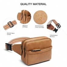 LATMAP Solid Colour Bum Bag For Women  PU Leather, Fashion Chest Bag Crossbody Bag, Outdoor Sports Lightweight Waist Bag Minimalist For Student ,Back To School Season Essentials & Holiday Essentials