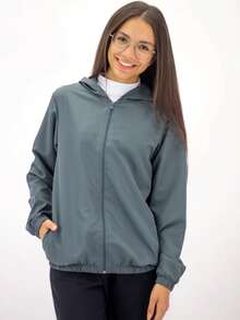 Unisex Children's And Youth Windbreaker - 深灰色 - 查看 1