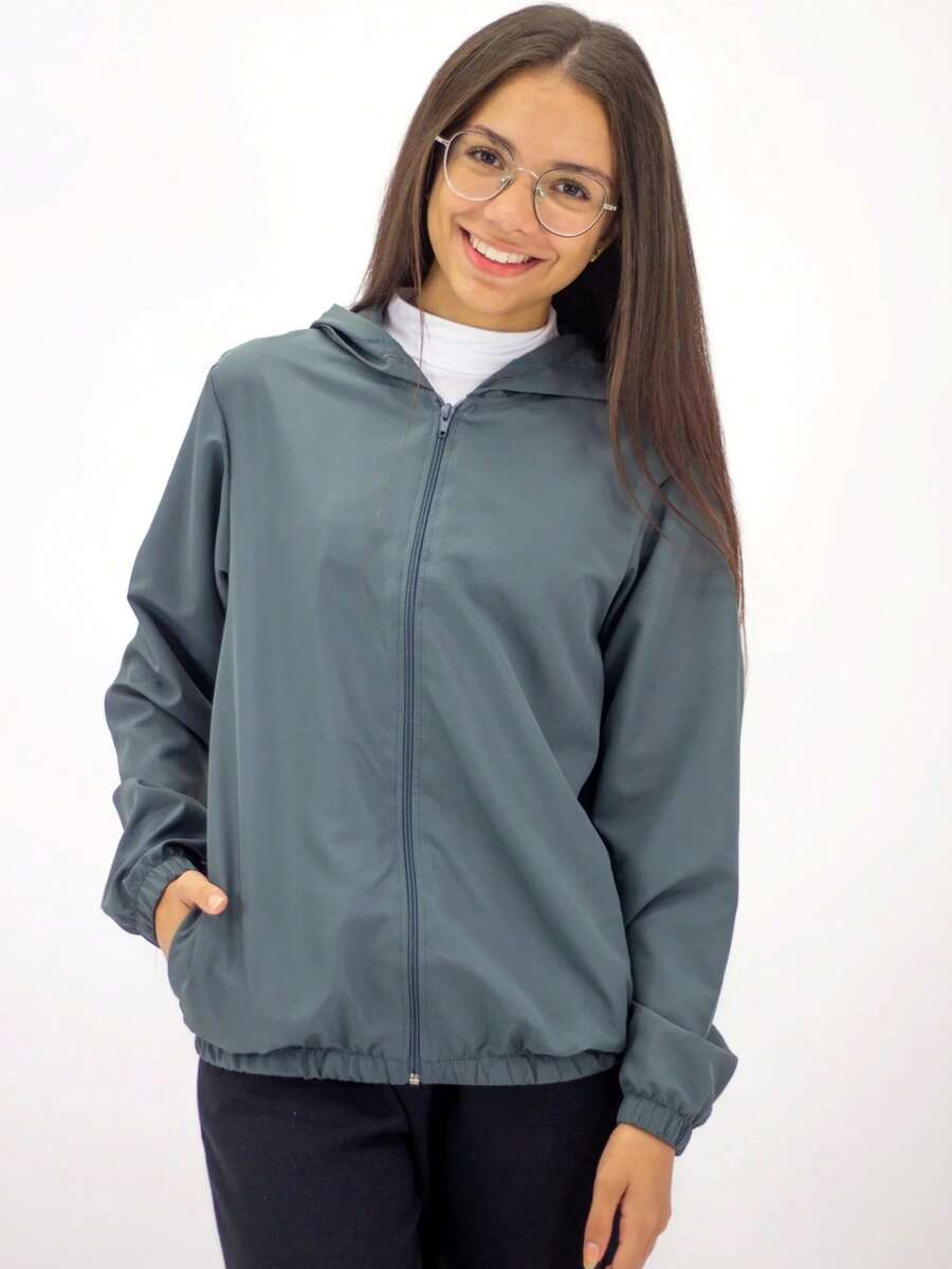 Unisex Children's And Youth Windbreaker - 深灰色 - 查看 1