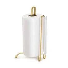 Steel Paper Towel Roll Holder – Vertical, Practical And Sophisticated In Gold - Gold - View 1