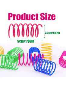 Pet Toys - 2.5cm Colorful Plastic Spring Cat Toys, Interactive Pet Slouchy Cat Toys, Small Cat Jump Toys, Indoor Spring Toys, Multi-Color