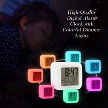 1pc Student Alarm Clock, Mini Digital Electronic Desk Clock, Smart LED Display, Cute And Colorful Color-Changing Alarm Clock, Cube Alarm Clock, Creative Home Alarm Clock, Light-Up Small Alarm Clock,Home Decor ,Room Decor Digital Clock Bedroom Decor Dormitory Decor Back To School School Decor School Surprise School Supplies - Multicolor - View 4