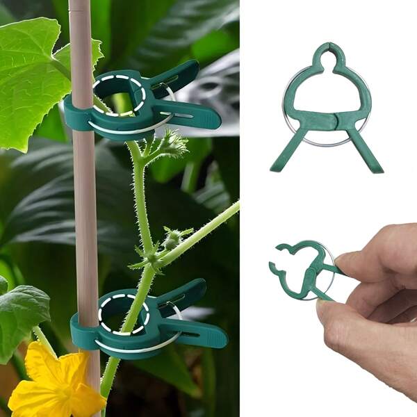 6/12pcs Adjustable Plant Clips - Reusable Flower, Vine, Vegetable And Tomato Garden Supports - Durable Plastic, Essential Gardening Tool