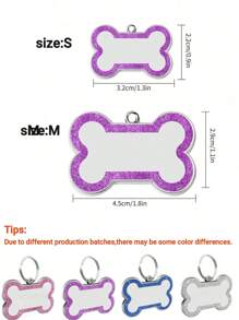 Medagliette per cani incise personalizzate con qualsiasi nome e testo, targhetta per collare per cani con glitter personalizzati, targhetta a forma di osso per identificazione cuccioli e animali domestici