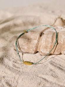 Tropiscape 1pc Lucky Fish Anklet With Unique Design And Fish Braided Foot Chain Autumn Winter Gifts - Multicolor - View 2