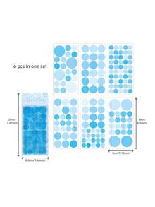 Dot Party Stickers Set, 6pcs-Pack Removable And Self-Adhesive Round Tags In 4 Colors For DIY, Notebook, Dairy And Office School Students - Multicolor - View 3