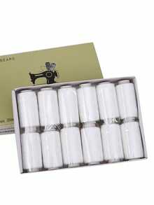 12 szt./39 szt. wielokolorowych szpulek nici do szycia, zestawy poliestrowych nici do szycia do szycia w domu, zawiera 16 szt. igieł i narzędzie do nawlekania - odporne na blaknięcie, dostępne w różnych kolorach, odpowiednie do krawiectwa i rękodzieła domowego, zawiera kolor biały