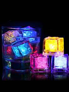 6/12/24 Stücke leuchtende Eiswürfel, mehrfarbig langsam blinkend, wasserdichte leuchtende Eiswürfel für Getränke, geeignet für Hochzeit, Club, Bar, Getränke, KTV, Nachtlicht, Schwimmbad, Hochzeit, Party Deko - farbiges Licht - Übersicht 5