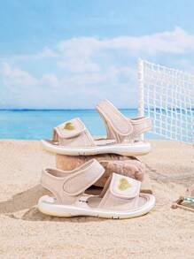 GENGASUN 1 pieza Sandalias informales de unicolor de lona para niñas pequeñas, zapatos de moda casuales de verano