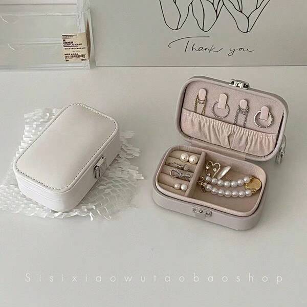 1pc Simple & Practical Multi-Function Jewelry Storage Box For Women Storage Organizer Travel Essentials Back To School