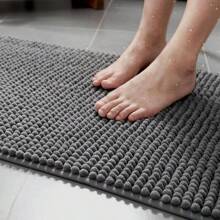 1pc Non-Slip Bathroom Mat, Thick & Dense Shaggy Chenille Microfiber Bathroom Rug, Machine Washable, Soft & Comfortable, Highly Absorbent, Suitable For Bathtub, Shower, And Bathroom