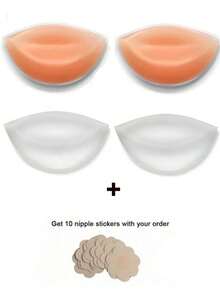 2片超柔软硅胶胸垫，凝胶增强型胸罩，防滑粘性丰胸垫。比基尼吊带，无缝内衣增强，柔软舒适的女士内衣配件