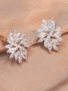 1 paire de boucles d'oreilles pendantes en cubic zirconia cubique élégantes pour femmes, convenant aux occasions formelles, au mariage