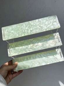 1pc Colorful Acrylic Ladder Display Rack, 3-Tier Shelf For Collectibles, Figurines, Toys, Collectibles, Comics, Nail Polish, Perfume, Cupcakes, Decorations And Storage Items