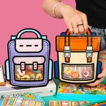 10 件背包形礼品袋，适合生日派对、糖果/饼干包装、学校活动 - 橘色 - 查看 6