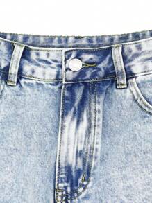 Women Ripped Distressed High Waist Light Washed Denim Shorts Raw Hem Casual Jeans Shorts