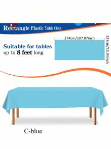 1pc Premium Disposable Plastic Tablecloth (137x274cm) - Waterproof Rectangle Party Table Cover For Wedding, Birthday, Holiday Decorations - Wrinkle & Spill-Resistant, Decorative Easy Cleanup