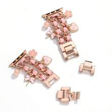 1 件女士时尚手工皮革表带，带金属吊坠饰物，适合 38/40/41/42/44/45/49 毫米 Ultra/SE/10/9/8/7/6/5/4/3/2/1