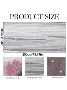 1Pc White Pearl Tulle Decorative Tablecloth,Boho Rustic Cheese Cloth Table Runner For Baby Shower Decoration Wedding Easter Summer Table Runner Baby Shower Family Decorations Gifts