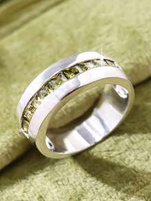 1pc Fashionable Elegant Personalized Infinity Heart Cubic Zirconia Ring, Surprise Gift For Valentine's Day, Mother's Day - Pink - View 6