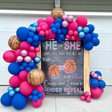 6 szt. 22" 4D okrągłe balony koszykarskie odpowiednie do dekoracji imprez o tematyce koszykówki