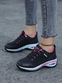 Outdoor Air Cushion Hiking Shoes For Women, Plus Size Casual Thick Bottom Sneakers, Waterproof Anti-Slip Trekking Shoes For Middle-Aged Mothers, Comfortable Lightweight Outdoor Travel Walking Sports Shoes