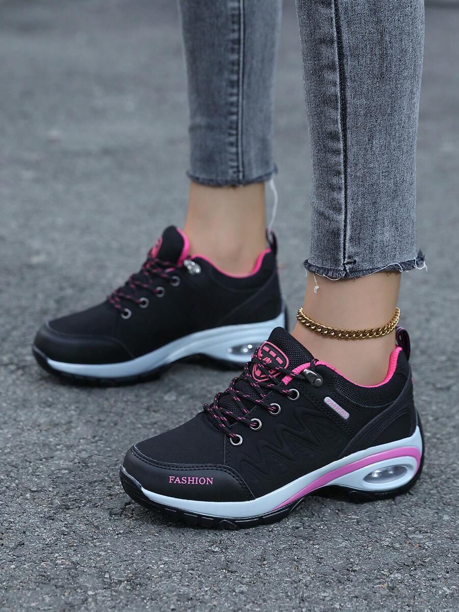 Outdoor Air Cushion Hiking Shoes For Women, Plus Size Casual Thick Bottom Sneakers, Waterproof Anti-Slip Trekking Shoes For Middle-Aged Mothers, Comfortable Lightweight Outdoor Travel Walking Sports Shoes