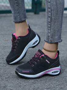 Outdoor Air Cushion Hiking Shoes For Women, Plus Size Casual Thick Bottom Sneakers, Waterproof Anti-Slip Trekking Shoes For Middle-Aged Mothers, Comfortable Lightweight Outdoor Travel Walking Sports Shoes