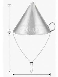 1pc Hooded Hat, Silver Metal Man Pointy & Square Hat, Forest Spirit COS Cosplay Hat, Stage Performance Accessory - Silver - View 2