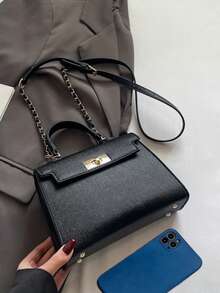 新款女士 PU 皮革托特包，大容量，时尚优雅高档搭配，斜挎包款式，黑色