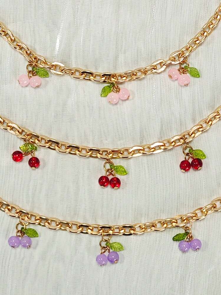 女士单肩斜挎包腋下樱桃包包饰物包链饰物包包饰物链草莓包装饰配件樱桃装饰包链饰物钱包延长器替换延长链装饰包带链条肩带饰物手提包托特包斜挎包女士单肩包 - 锌合金包链饰物包装饰链吊坠装饰包链饰物配件 - 彩色 - 查看 11