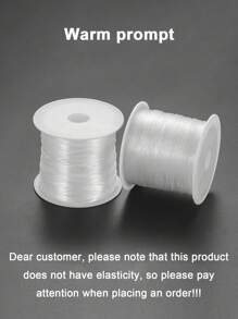 1 pièce Cordon de nylon transparent de 0,2-0,6 mm pour le DIY, ligne de cristal sans élasticité pour la fabrication de bracelets, fil de pêche en gros (fil inélastique)