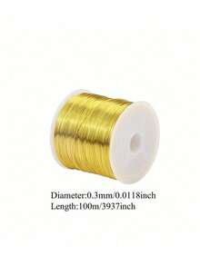 100M/Roll Gold Silver Color Metal Wire,High-Quality Stainless Steel Jewelry Wire,Non-Fading, Non-Rusting, High-Color Fastness, Durable, For Bracelet Necklace DIY Colorfast Beading Wire,Jewelry Cord,String Handcraft Making - 彩色 - 查看 10