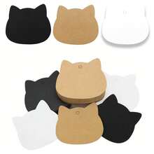 100 Thẻ Giấy Kraft Đầu Mèo Nhãn Làm Vườn DIY Ghi Chú Đám Cưới Thẻ Quà Tặng Thủ Công Trống - Nhiều màu - Xem 2