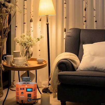 2000VA Auto Variable Voltage Transformer, 15.3 Amp, 110V Input 0-130V Output AC Voltage Regulator, With LCD Display 4 Extra Fuses Thermal Control Switch For Home Industrial Office