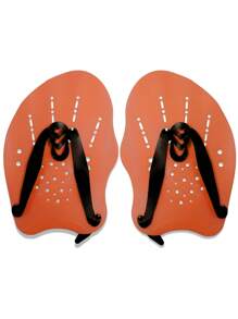1 Pair Swim Training Paddles, Adjustable Silicone Strap Unisex Swimming Training Webbed Gloves, Scuba Diving Fins, Silicone Palm Accelerating Paddle Sports Equipment, Beach Essentials, Beach Accessories, Pool Float