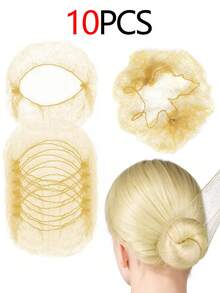 60个金色弹力发网，隐形发网发髻帽，适用于餐饮服务、芭蕾舞发髻、睡眠、空乘人员、护士等，细网弹力发网，美发造型工具，美发沙龙美容旅行必备美发产品，护发，发饰 - 金色 - 查看 14