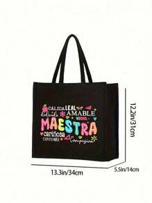 Awesome Fun Letter Pattern Handbag, Tote Bag Women's Handbags, Traveling, Traveling, Shopping,Creative Design Letter Handbag Daily Commuting, Gifts, Etc., Bag For Teen Girls Women College Students,White-Collar Workers,Perfect For Work,Back To School,Middle School,High School,College,Vacation,Beach
