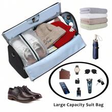 1pc New Simple Style Solid Colour Folding Extra Large Capacity Portable Handbag, Multi-Functional Duffel Bag, Clothes Storage Bag, Suitable For Travelling, Can Also Be Used As Holiday Gifts