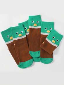 1 Par/2 Pares/4 Pares Meias Crew de Mulher com Estampa de Pato Fofa, Macia e Confortável, Design de Meia-Altura na Moda, Adequado para Feriados e Aniversários