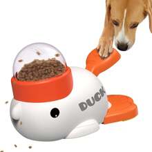Dog Interactive Slow Feeder & Puzzle Toy,Upgrade Duck Shaped Treat Dispenser For Small & Medium Dogs,Interactive Food Feeder Bounce Duck Shape For Healthy Eating & IQ Training, Cat Toys, Pet Training Toys Suitable For Cats, Puppies, And Kittens