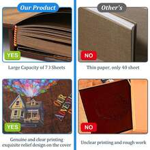 Our Adventure Book Travel Diary Photo Book - 11.14x9.44inch 73 Sheets/146 Pages Scrapbook, Photo Album, Retro Style Travel Souvenir, Vintage Guestbook DIY Anniversary Wedding Travel Writing Baby Friend Gift, Birthday Gifts For Women (Ball) - Retro Style - For Travelers, Writers, Photographers - Perfect Gift For Birthdays, Anniversaries, Weddings, And Travel Enthusiasts - Chocolate Brown - View 9