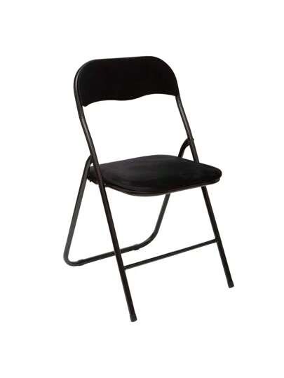 Five Zwart Fluwelen Folding Chair. Free Shipping 24/72