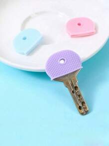 1/5/10/20Pcs Random Color Colored Key Caps Covers Soft Rubber Key Identifiers Protector Organizer Labels Silencer Key Toppers Key Accessories
