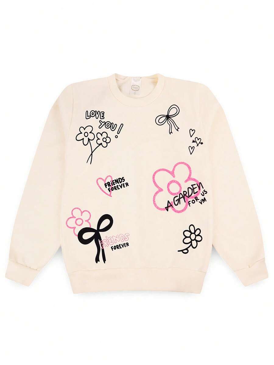 Young Girl Life Children's Sweatshirt - Beige - View 1