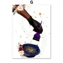 1 pieza Regalo Moderno Arte de pared para salón de belleza, peluquería, manicura - Pintura en lienzo estilo nórdico de pósters y cuadros para decoración de salón de belleza, opcional con marco - Multicolor - Ver 53