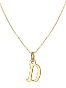 1pc Exquisite Stainless Steel Letter Pendant Necklace Suitable For Women Initials To Wear Daily Jewelry Gift - Yellow Gold - View 13