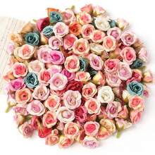 20Pcs 2cm Mini Rose Artificial Flowers Heads For Home Decor Wedding Decoration Fake Flowers DIY Wreath Scrapbook Gifts Accessory