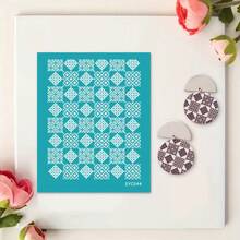 Clay Silk Screen Printing Stencils, Small Flower/Branch/Leaf Pattern, Polymer Screen For Handmade Crafts, Earring Making, Scrapbooking & Stamping - Multicolor - View 22