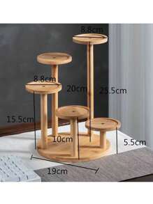 1 peça Suporte de Vaso de Flor para Mesa, Prateleira de Armazenamento de Madeira Sólida Triangular Criativa para Plantas Suculentas, Suporte de Exibição
